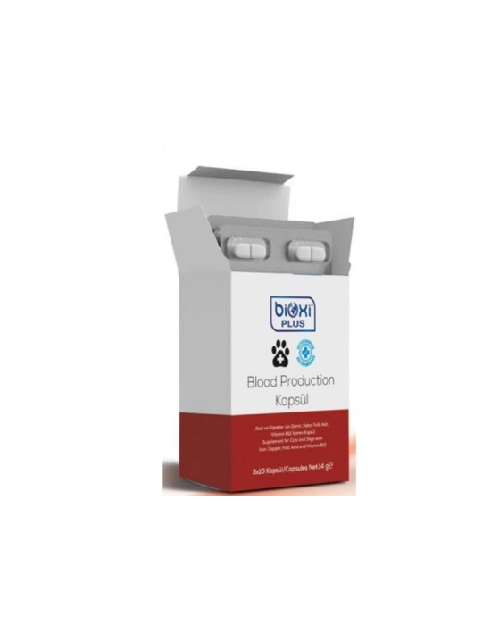 Bioxi Plus Blood Production Kapsül Demir Bakır Folik Asi B vitamini 30 kapsül