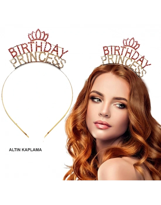 Birthday Princess Kristal Taç – Altın Kaplama