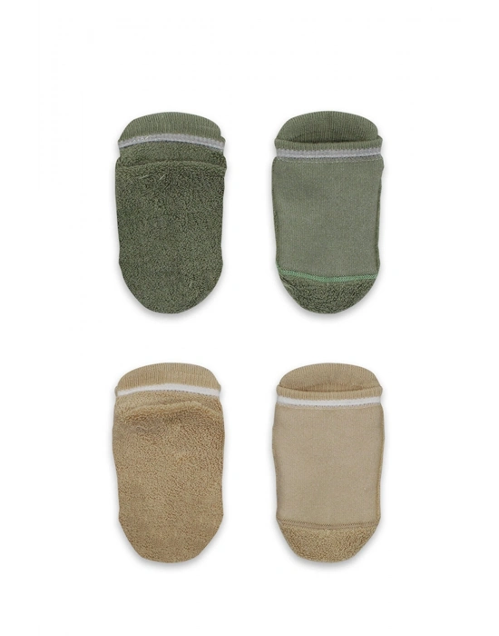 Bistyle 2Li Altı Havlu Sneakers Kaymaz Çorap 20501 Nil Bej