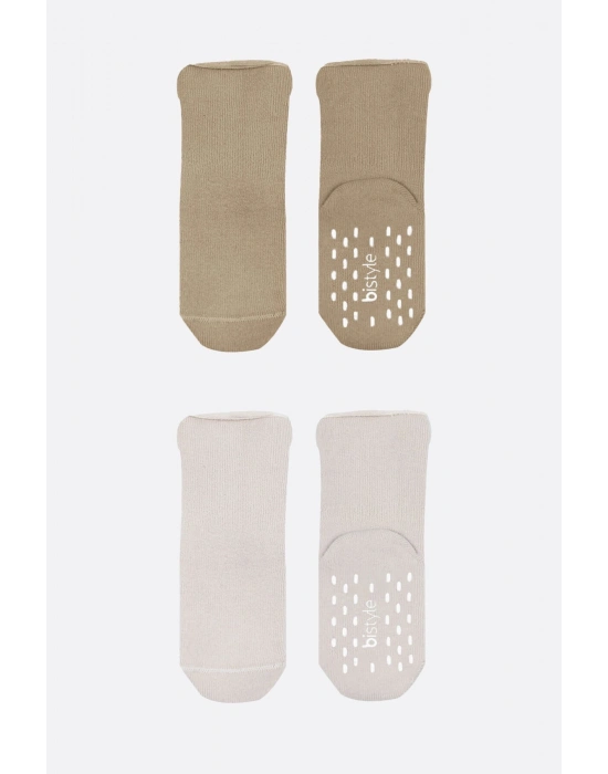 Bi̇style 2li Havlu Soket Kaymaz Basic Boy 10508 Bej