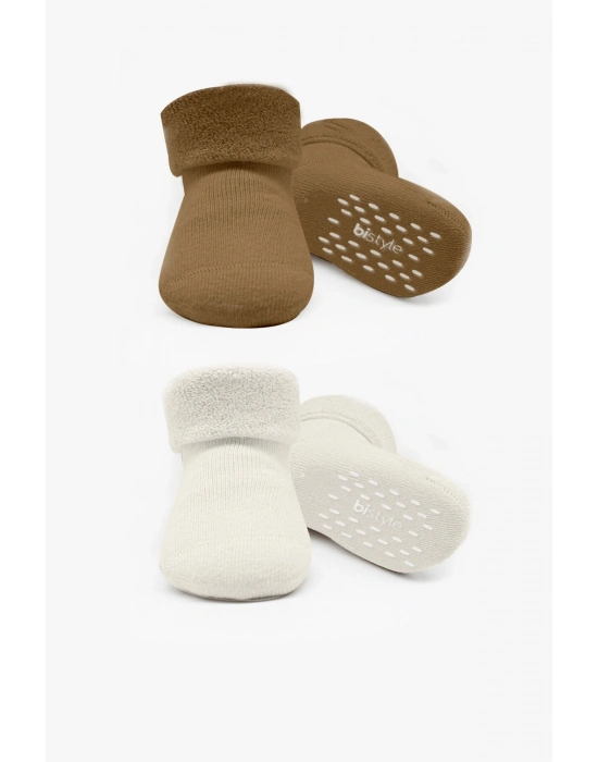 Bi̇style 2li Havlu Soket Kaymaz Basic Boy 10508 Kahve