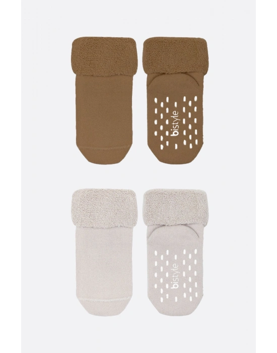 Bi̇style 2li Havlu Soket Kaymaz Basic Boy 10508 Kahve