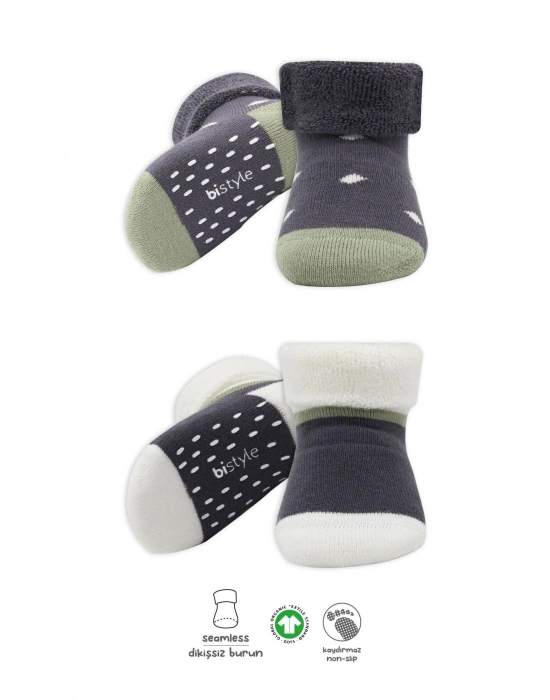 Bi̇style 2li Havlu Soket Kaymaz Point Boy 10506 Antrasit