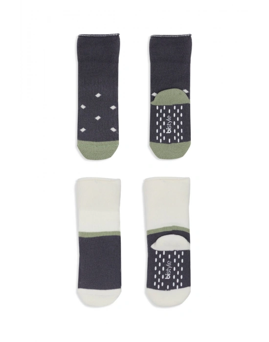 Bi̇style 2li Havlu Soket Kaymaz Point Boy 10506 Antrasit