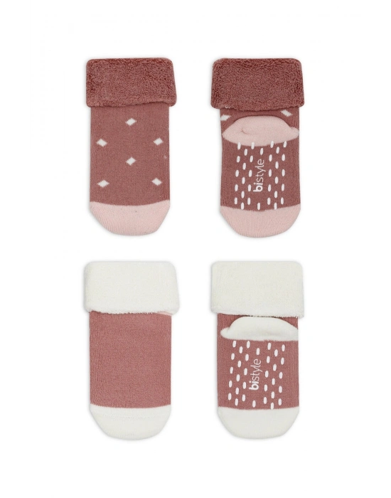 Bi̇style 2li Havlu Soket Kaymaz Point Gi̇rl 10505 Pudra Pembe