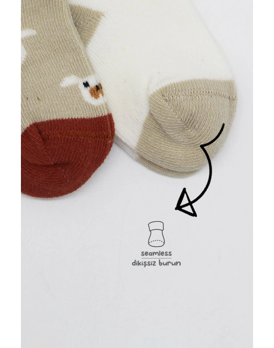 Bistyle 2Li Love Dog Penye Soket Çorap 10118 Bej