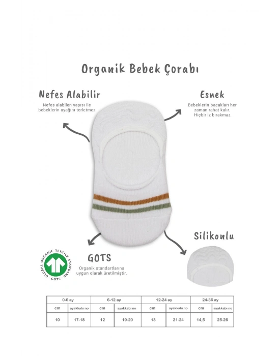 Bistyle 2Li Penye Babet Silikon Çemberli Çorap 30102 Hardal Beyaz