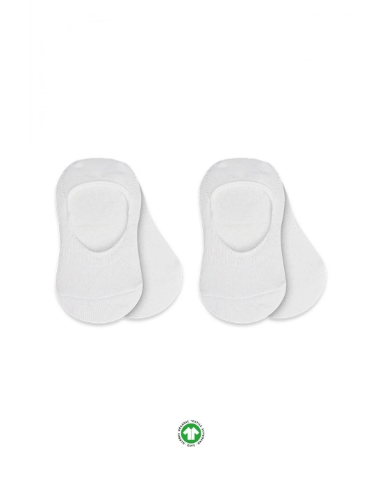 Bistyle 2Li Penye Babet Silikonlu Basic Çorap 30104 Beyaz Beyaz