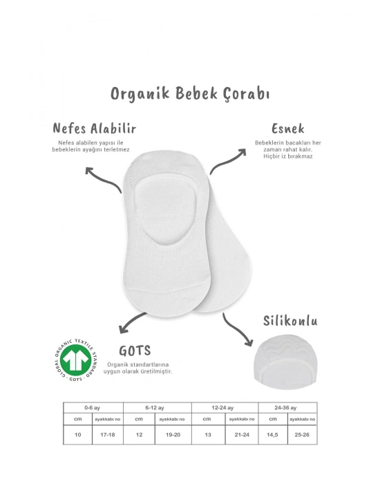 Bistyle 2Li Penye Babet Silikonlu Basic Çorap 30104 Beyaz Beyaz