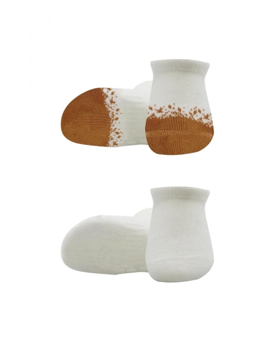 Bistyle 2Li Penye Sneakers Çorap BS20105 Ekru Hardal