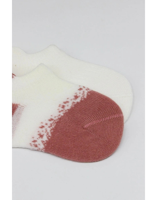 Bistyle 2Li Penye Sneakers Çorap BS20105 Ekru Pudra