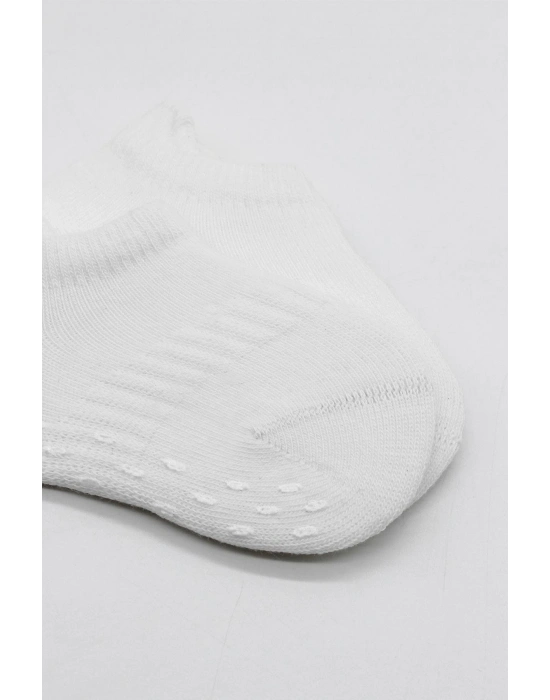 Bistyle 2Li Sneakers Kaymaz Basic Penye Çorap BS20103 Beyaz Beyaz