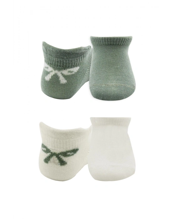 Bistyle 2Li Sneakers Smile Penye Çorap BS20106 Nil Ekru