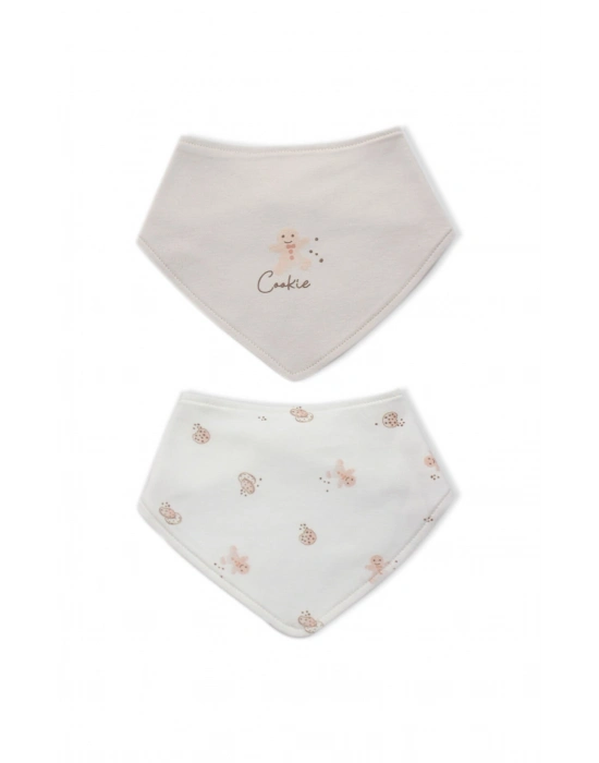 Bistyle 2li Fular Cookies Make Happy 60121 Ekru