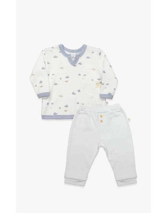 Bistyle 2li Takım Little Boats 14127 Ekru