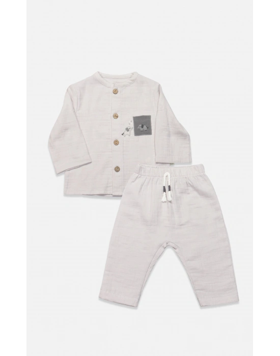 Bistyle 2li Takım Müslin Star Elephant 14143 Gri