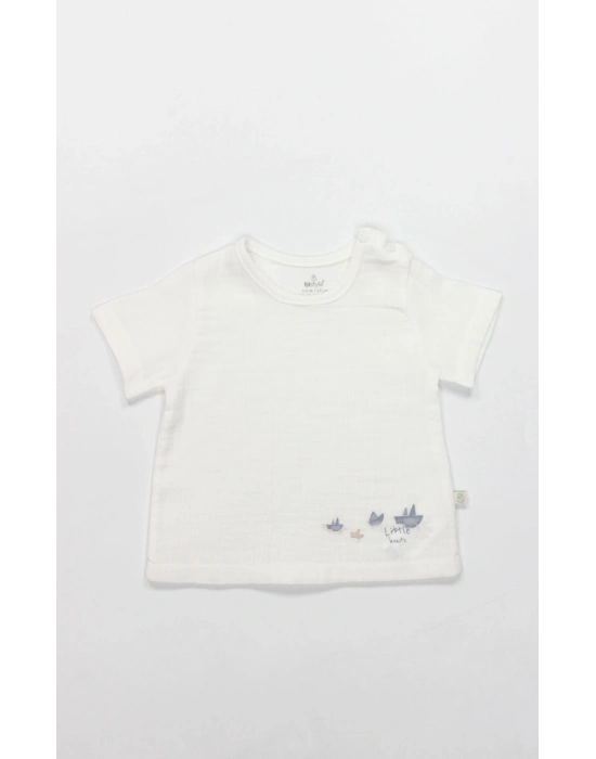 Bistyle 2li Takım Şort Müslin Little Boats 14126 Ekru