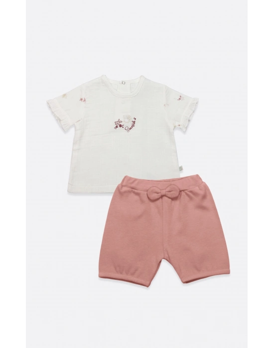 Bistyle 2li Takım Şort Müslin Starfish Wishes 14124 Pembe