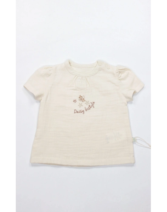 Bistyle 2li Takım Şortlu Müslin Daisy Flowers 14131 Somon