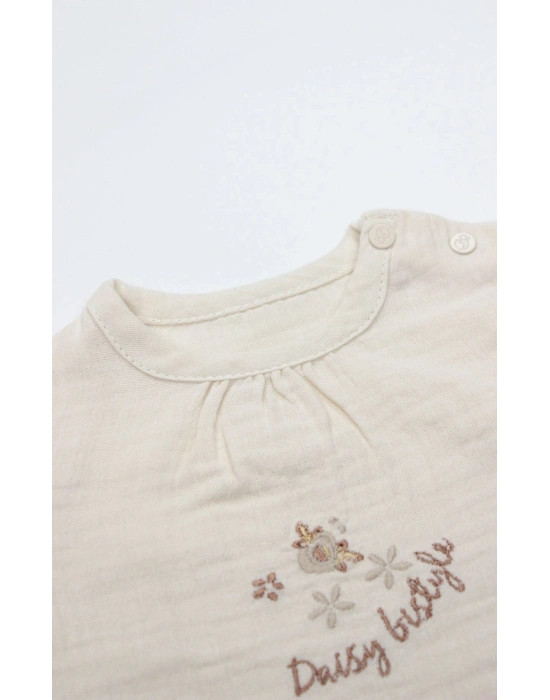 Bistyle 2li Takım Şortlu Müslin Daisy Flowers 14131 Somon