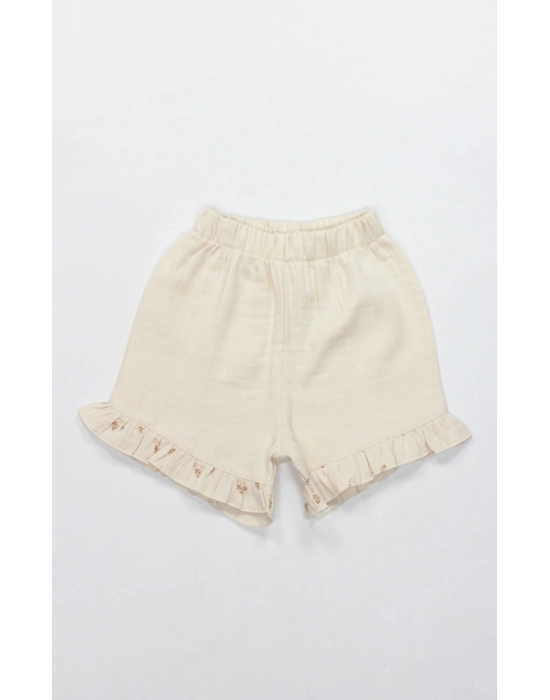 Bistyle 2li Takım Şortlu Müslin Daisy Flowers 14131 Somon