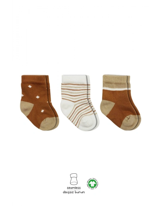 Bistyle 3Lü Penye Erkek Soket Çorap BS10111 Hardal