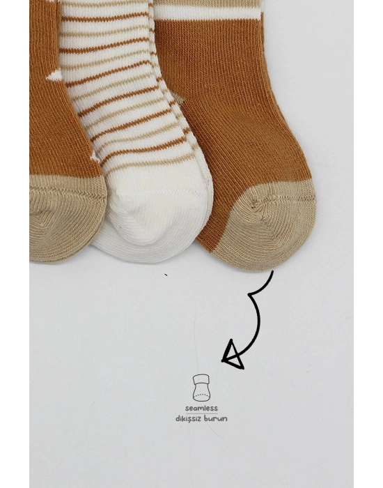 Bistyle 3Lü Penye Erkek Soket Çorap BS10111 Hardal
