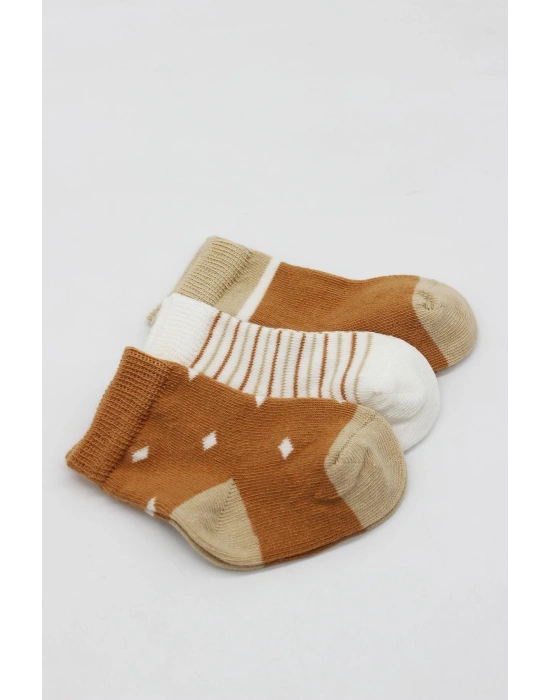 Bistyle 3Lü Penye Erkek Soket Çorap BS10111 Hardal