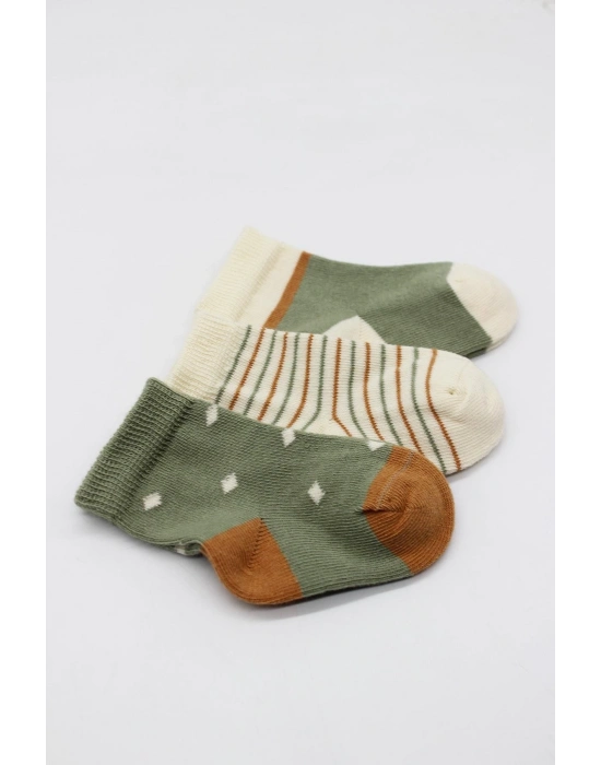 Bistyle 3Lü Penye Kız Soket Çorap BS10112 Nil