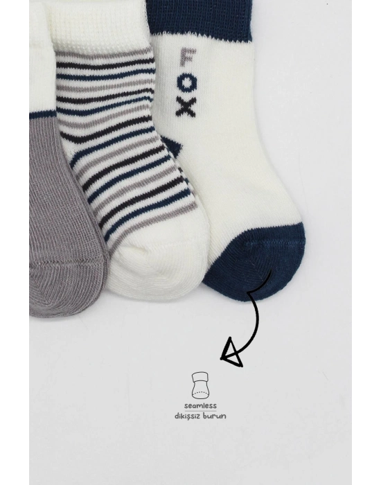 Bistyle 3Lü Penye Soket Çorap BS10109 Gri