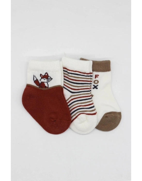 Bistyle 3Lü Penye Soket Çorap BS10109 Kiremit