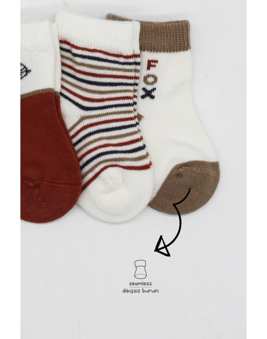 Bistyle 3Lü Penye Soket Çorap BS10109 Kiremit