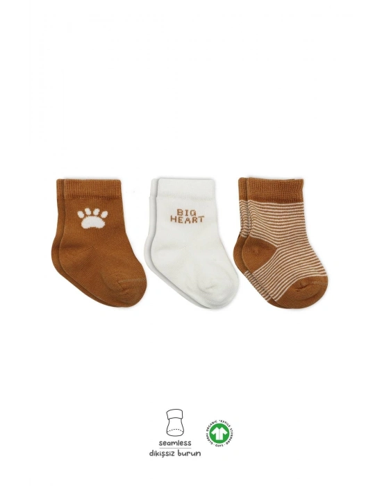 Bistyle 3Lü Penye Soket Çorap BS10110 Hardal
