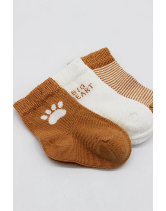 Bistyle 3Lü Penye Soket Çorap BS10110 Hardal