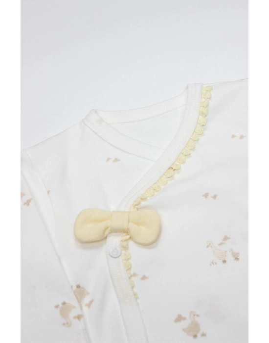 Bistyle 3lü Zıbın Takım Welcome Baby Duck 13104 Sarı-Ekru