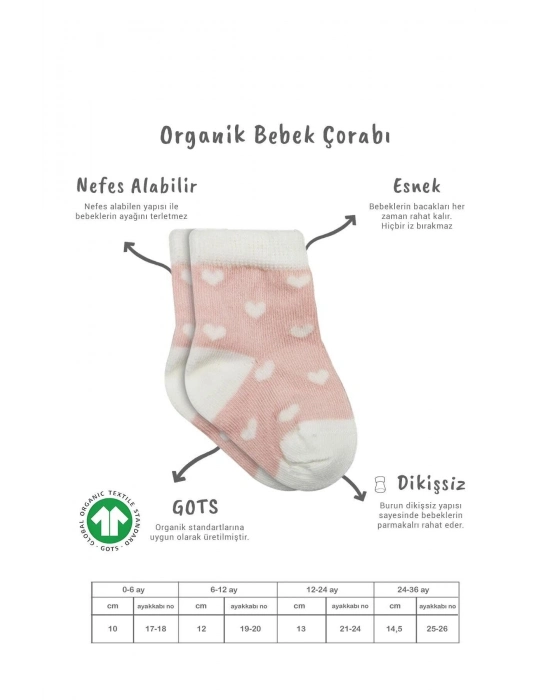 Bistyle 3lü Penye Cute Stars Soket Çorap 10115 Pembe