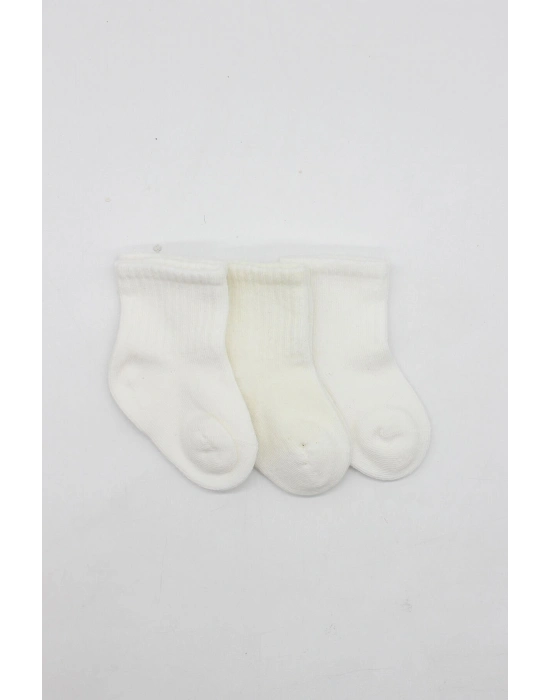 Bistyle 3lü Penye Soket Çorap 10132 Ekru