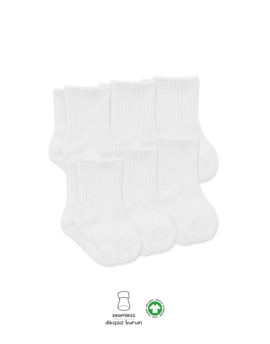 Bistyle 6Lı Basic Penye Soket Çorap 10101 Beyaz