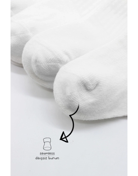 Bistyle 6Lı Basic Penye Soket Çorap 10101 Beyaz