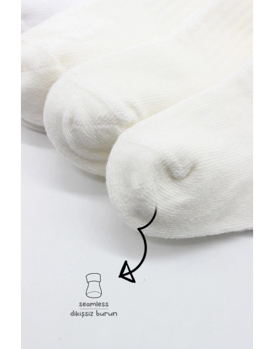 Bistyle 6Lı Basic Penye Soket Çorap 10101 Ekru