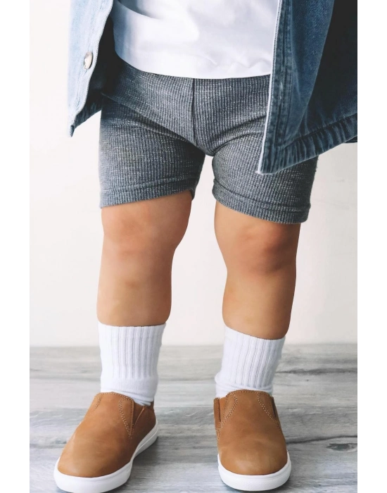 Bistyle Basic Kaymaz Penye Soket Çorap 3Lü BS10107 Pudra Ekru Somon