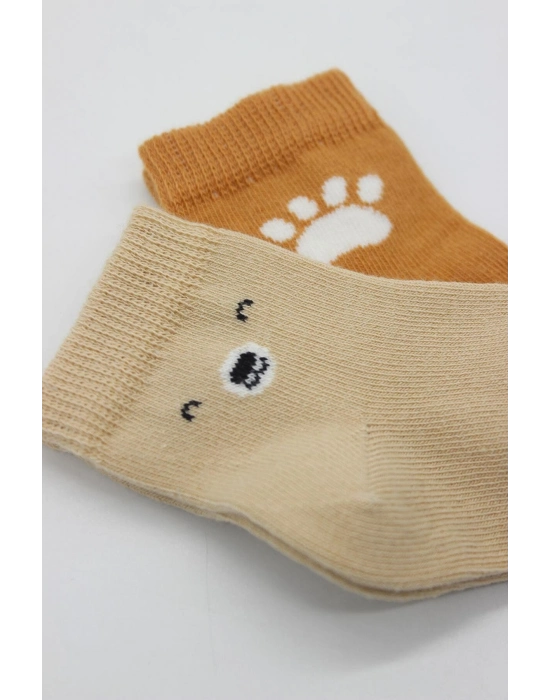 Bistyle Bear Penye Soket Çorap 2Li BS10116 Bej