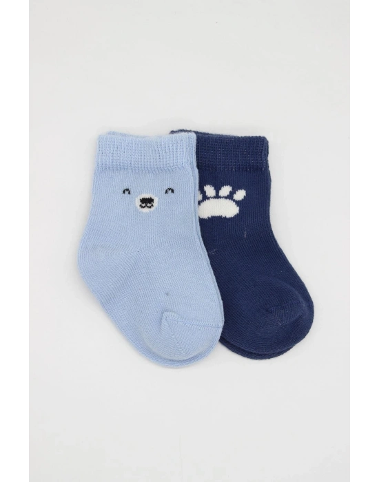 Bistyle Bear Penye Soket Çorap 2Li BS10116 Mavi