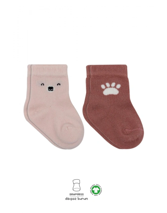 Bistyle Bear Penye Soket Çorap 2Li BS10116 Pembe