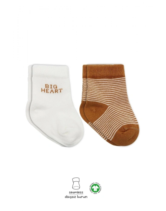 Bistyle Big Heart Penye Soket Çorap 2Li BS10117 Hardal