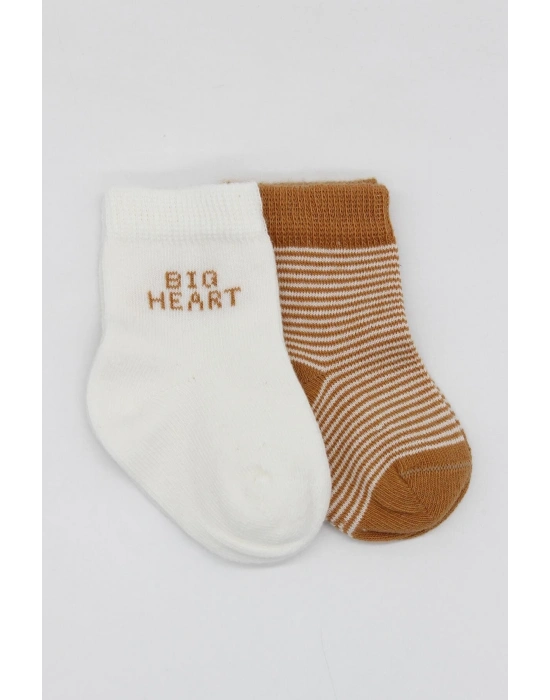 Bistyle Big Heart Penye Soket Çorap 2Li BS10117 Hardal