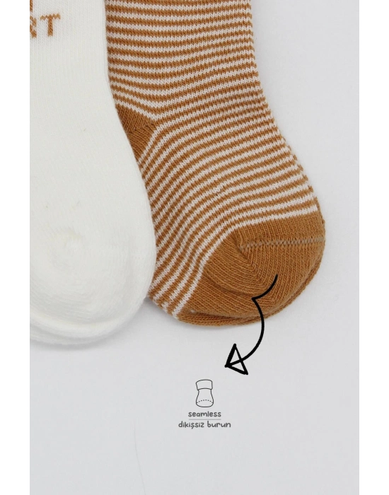 Bistyle Big Heart Penye Soket Çorap 2Li BS10117 Hardal