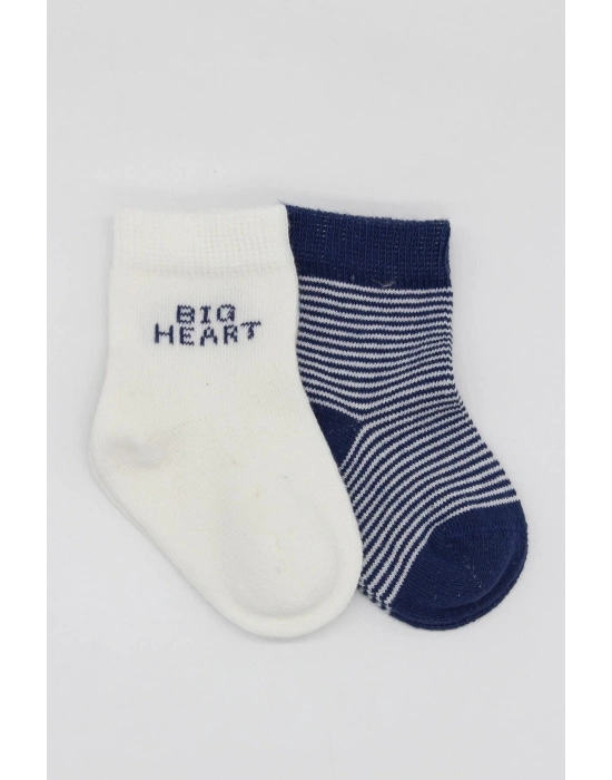 Bistyle Big Heart Penye Soket Çorap 2Li BS10117 Lacivert