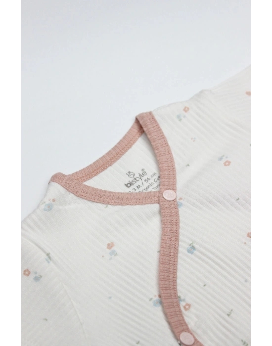 Bistyle Bloom Rose 2li Yarım Kol Badi 17119 Ekru Gül Kurusu