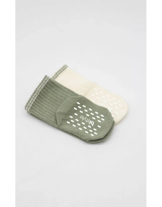 Bistyle Çemberli Basic Penye Kaymaz Soket Çorap 2li 10146 Nil